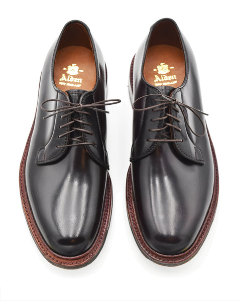 Alden Shoes Number 8 Cordovan Plain Toe Blucher on Commando Sole