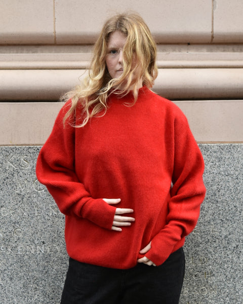 Batoner Cashmere & Fox Boatneck in Red – Halo Shoes