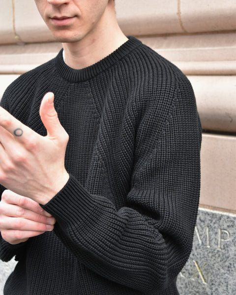 Batoner Signature Cotton Crewneck in Black – Halo Shoes