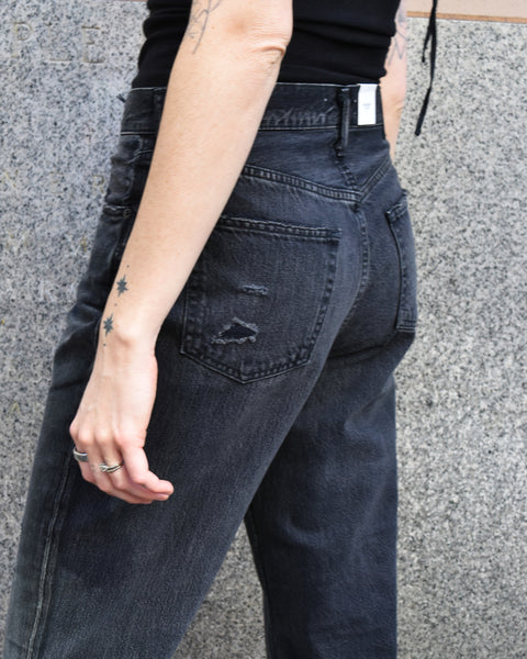 Moussy Bostwick Wide Straight Leg Jean in Black – Halo Shoes