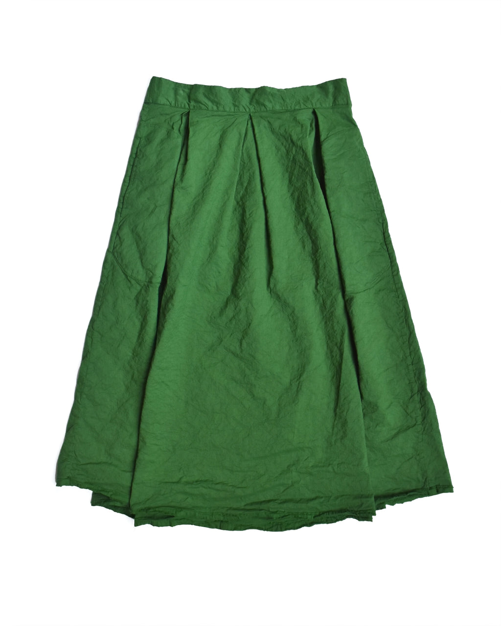 Aequamente Kelly Green Crinkled Cotton Skirt