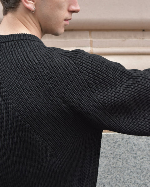 Batoner Signature Cotton Crewneck in Black – Halo Shoes