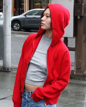 Extreme Cashmere Heart Red Hood Cardigan