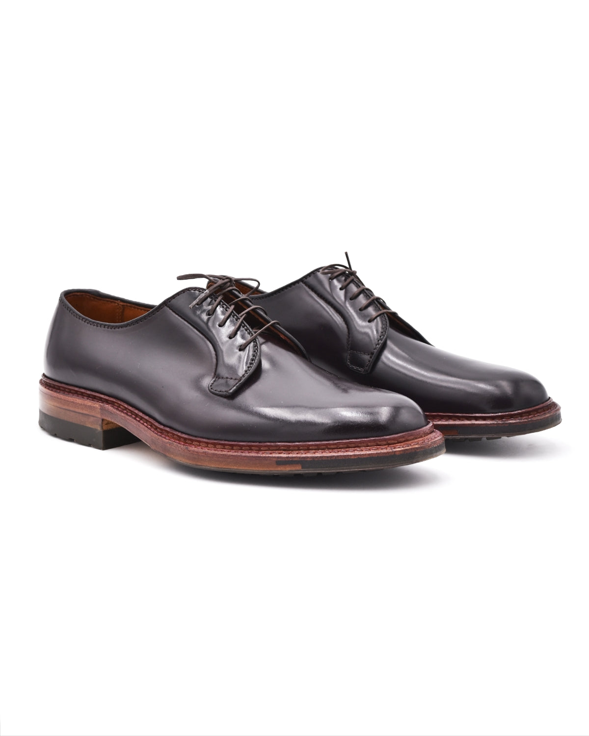 Alden Shoes Number 8 Cordovan Plain Toe Blucher on Commando