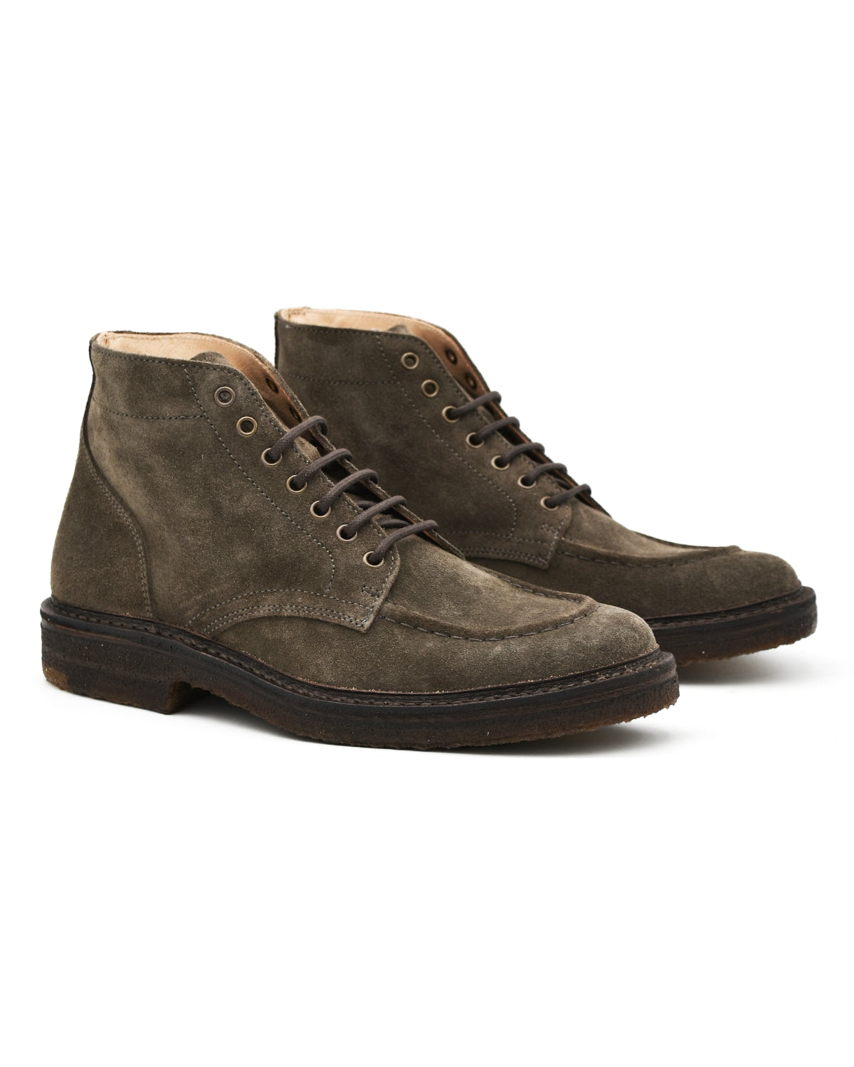 Astorflex Nuvoflex Mocc Toe Boot in Dark Khaki Suede
