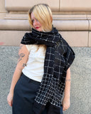 Denovembre Trame Embroidered Stole in Black