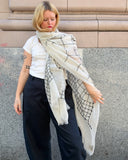 Denovembre Trame Embroidered Stole in White