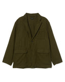Engineer Garments Loiter Jacket in Olive Poly Wool Flannel