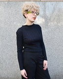 RUS Velo Organic Cotton Textured Knit in Black