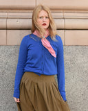 Aequamente Crewneck Cardigan in Marine Blue