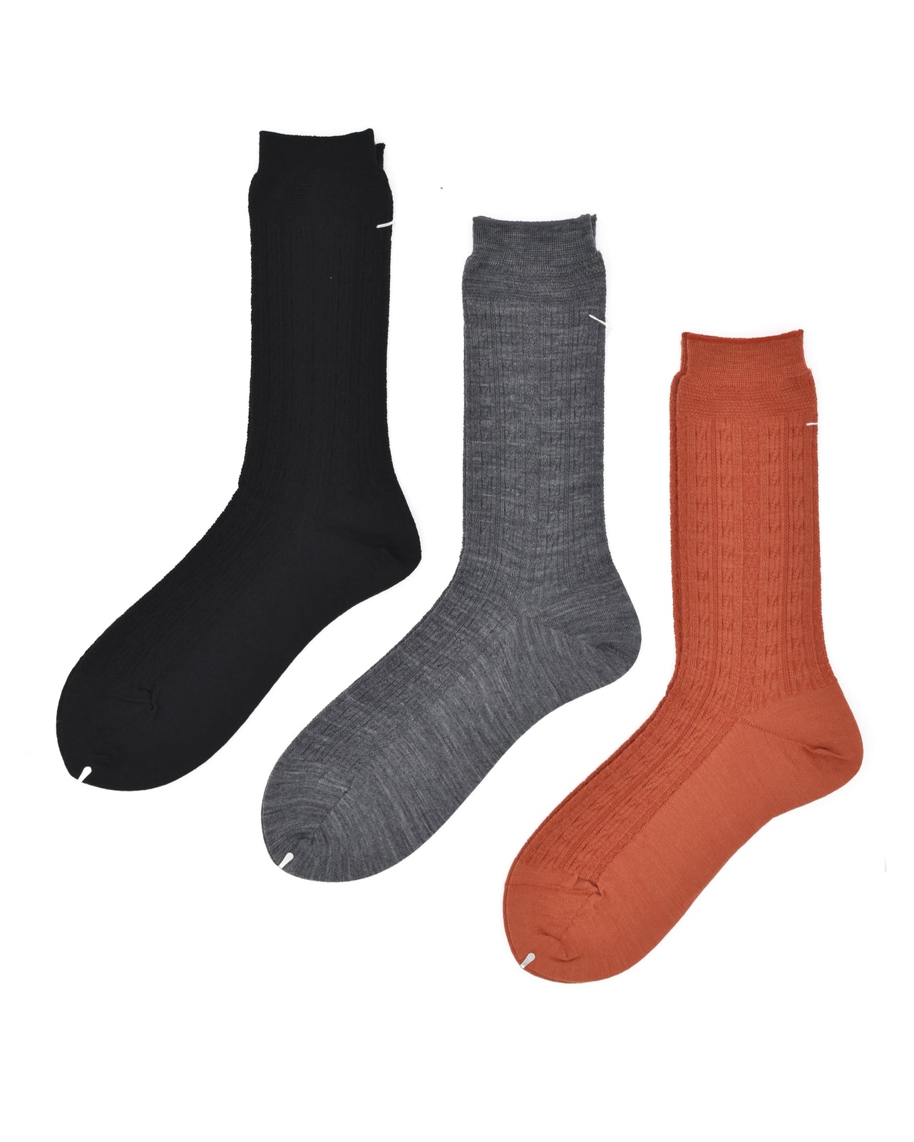 Antipast Mixed Cable Knit Dress Socks Orange Antipast Mixed Cable Knit Dress Socks Orange