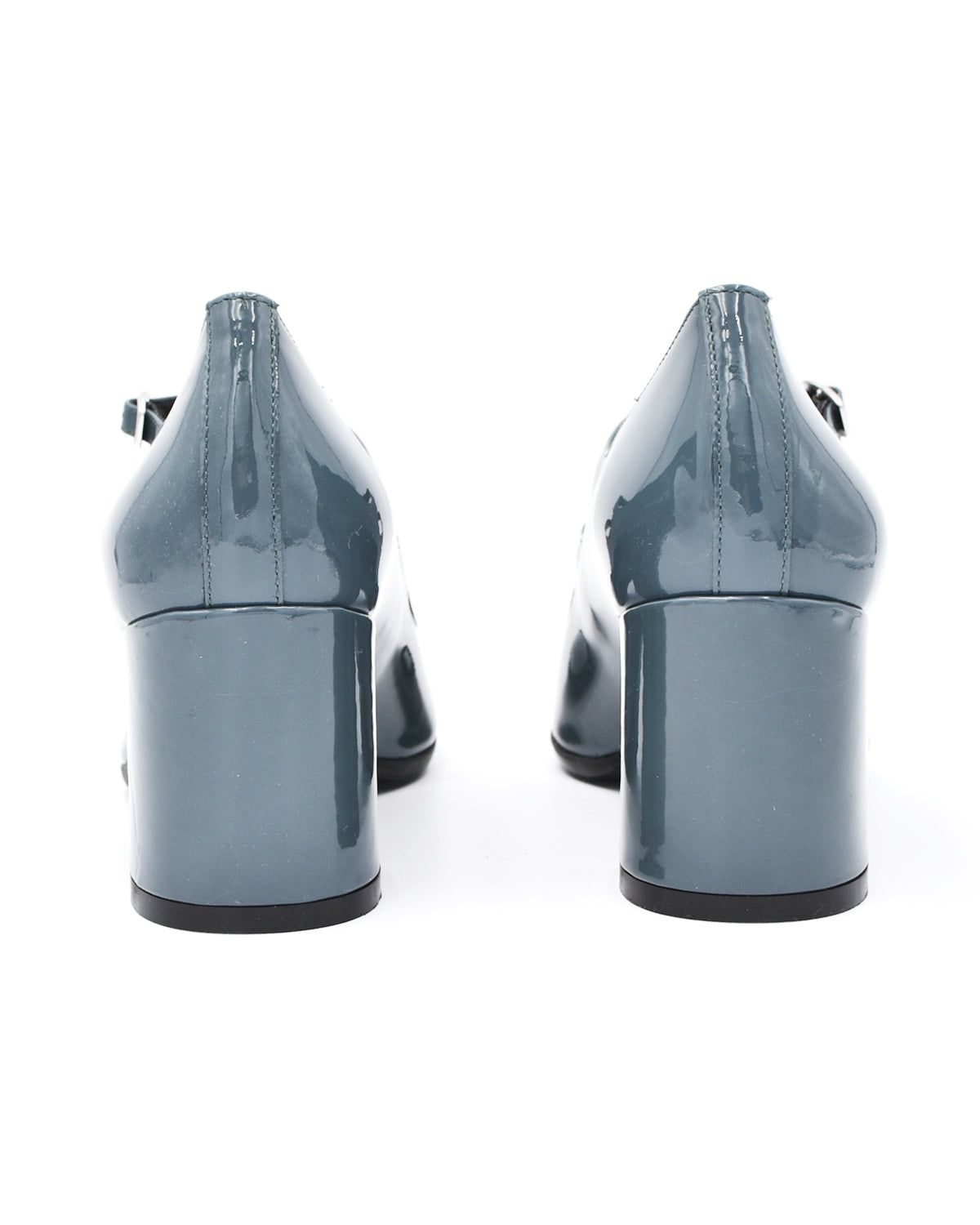 Carel Alice Blue Grey Patent Two Strap Mary Jane