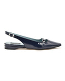 Carel Ninon Slingback Flat in Navy Patent