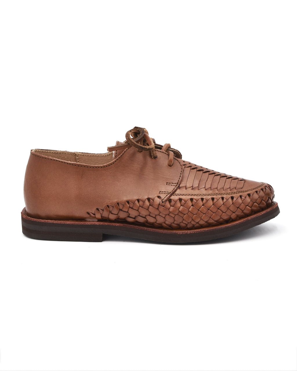 Chamula Veracruz Brown Lace Up Woven Shoe