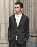 De Bonne Facture Tropical Wool Writers Jacket in Bark Brown