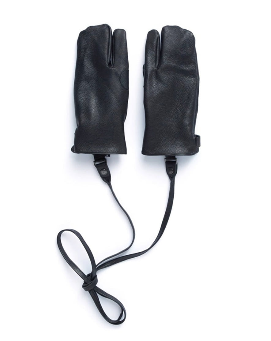 Eastlogue Fur Lined Black Leather Shooting Glove