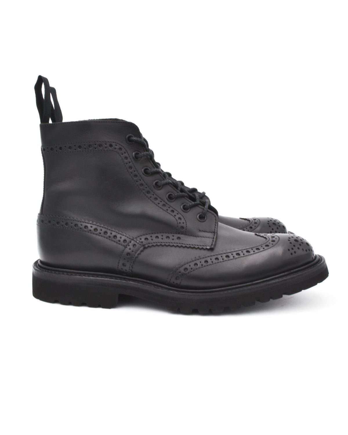 Trickers Black Stow Lace-Up Boot on Vi-Lite Vibram Sole – Halo Shoes