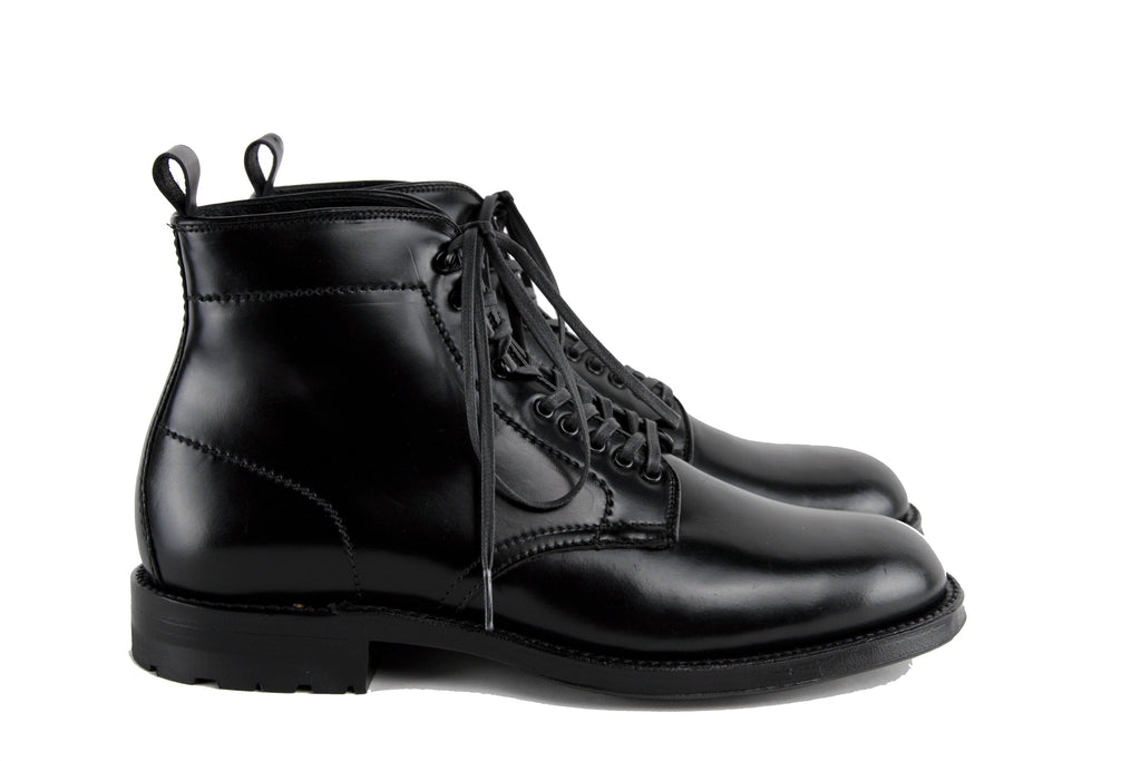 Alden Shoes Black Cordovan Navy Boot on Commando Sole 