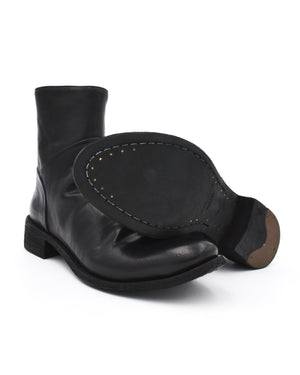 Lison Black Leather Ankle Boot